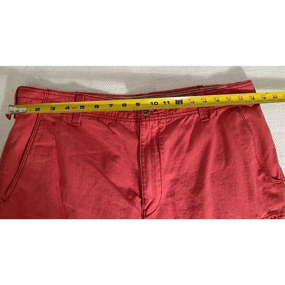 Izod Saltwater Cargo Shorts Mens 36 X 10.5 Salmon Cotton Ripstop
